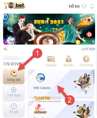 Truy cập sảnh WM Casino