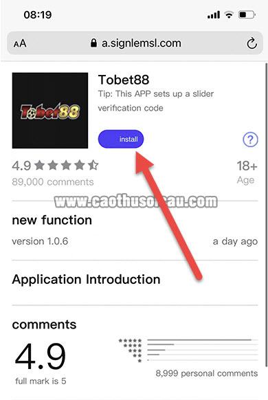 Phần mềm Tobet88 cài đặt cho điện thoại iPhone và Android